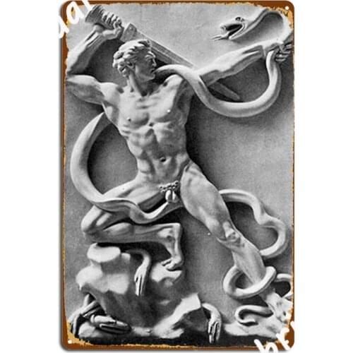 Arno Breker Battle Against Serpents Metal Sign Cinema Garage Plates Party Customize Tin Sign Posters