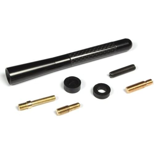 Auto Universal Short Roof Antenna Mast Aerials For BMW G30 VW Golf Audi A3 Ford Toyota Peugeot 12cm Auto Black Carbon Printed