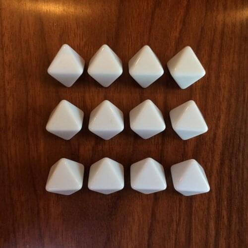15Pieces Side length 18mm D8 White Blank Dice For Board Games DTY Game Accessories