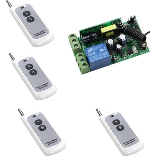 AC 85V 110V 220V 240V 250V Wireless Remote Control Switch Remote Switches System Receiver + A/B Button Transmitter 315/433Mhz