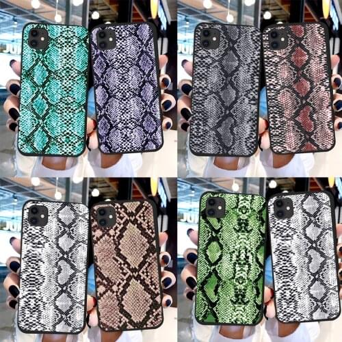 For Huawei Honor 8X 8A 9A 9C 9X 10 Lite 10i 20i P30 P20 Pro P40 Lite E Y7 Y6 P Smart 2019 2021 Snake Skin Animal Phone Case Back