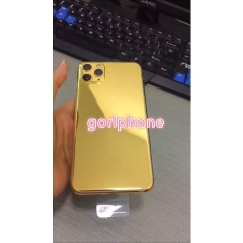 2020 hot sale 24k Mirror Gold Chassis Rear Door for phone 11 pro max Battery Housing Middle Frame with logo with 1 pc price