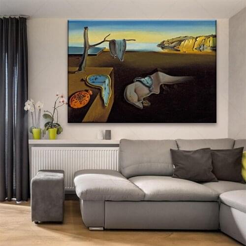 Canvas painting Wall Art Picture Prints for Walls Salvador Dali Persistence of Time poster for living room home decoration frame