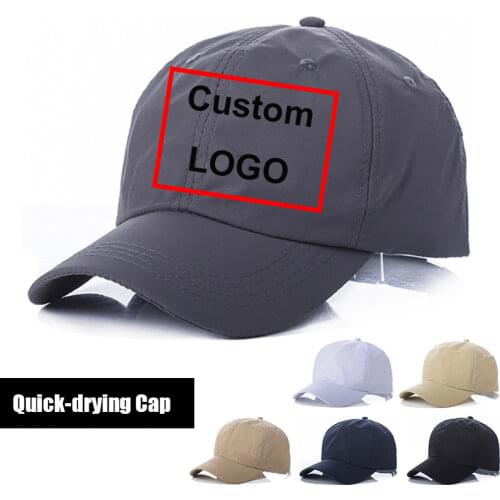 Custom LOGO!Quick Drying Baseball Caps Men Summer Outdoor Waterproof Running Fishing Visor Hats For Women Adjustable Cycling Cap