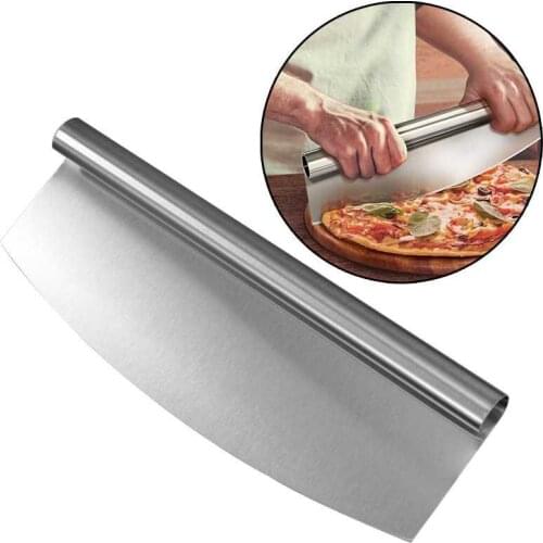 Creative Pizza Cutter Sharp Rocker Blade Food Grade 304 Stainless Steel Sugar Bread Cutter Nougat Utensils Kitchen Baking Tools