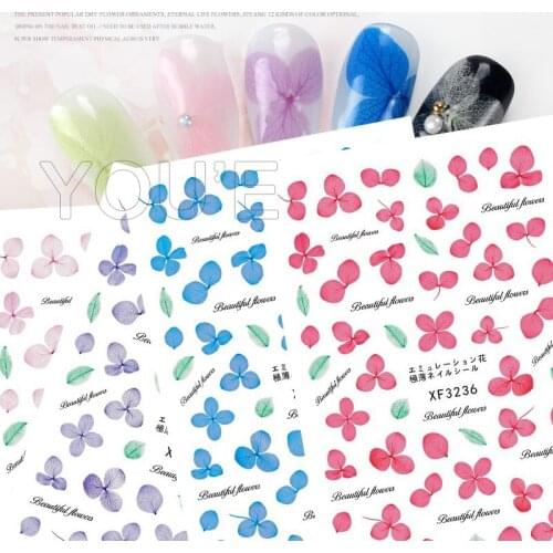 Nail Art Sticker Slides Foil 12 Colors Options Decoration Decals Forever Colorful Flower Nail Stickers Manicure for Nail Design