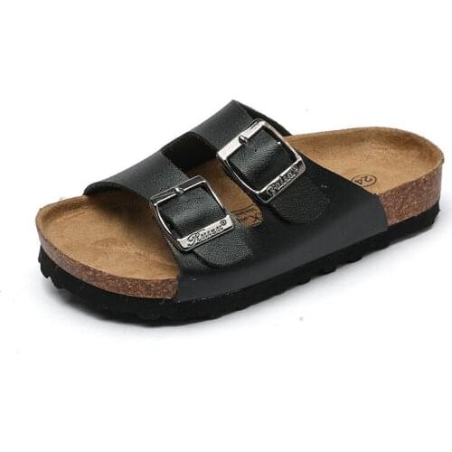 Anti Skid Shoes Boys&Girls Shoes Summer Double Belt Cork Sandals Child Kids