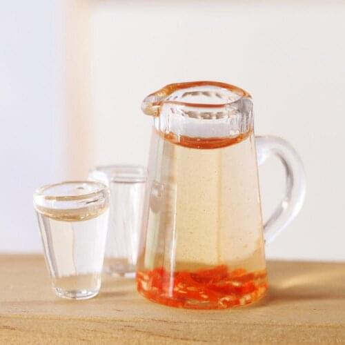 Portable 1Set Durable Doll House Mini Tea Bottle Lightweight Mini Cup Fine Craftsmanship for Kids