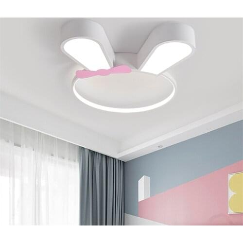 Nordic Rabbit Cartoon Ceiling Lights Childrens Daughter Bedroom Led living room Ceiling Lamps Modern Study Cute Deco Lighting