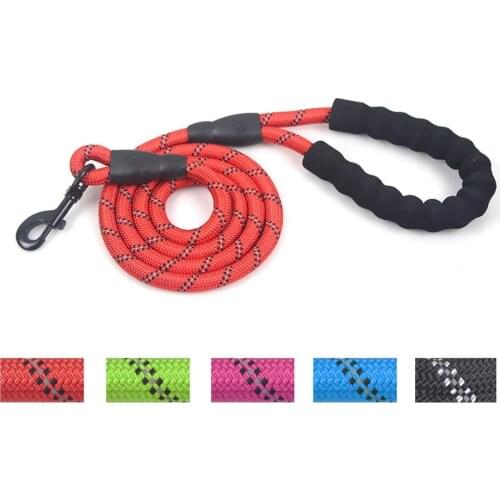Pet Leash with Comfortable Padded Handle Reflective Strong Dog Leash 1.5M Long Heavy Duty Training Durable Nylon Rope Leashes