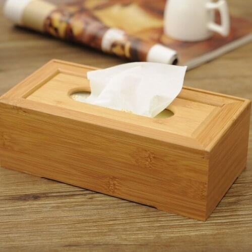 Simple Modern Paper Towel Box Bamboo Box Household Living Room Home Furnishing Storage Tissue Box