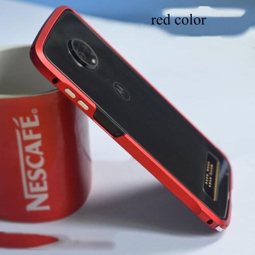 For motorola Moto Z3/Z3 Play Case Bumper can use with Mods Aluminum Metal Frame Cover 4 Corners Shockproof [with gift Back Film]