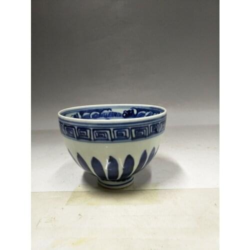 Rare MingDynasty(yongle) porcelain bowl,White and blue,Flower,Hand-painted crafts,Decoration,collection &Adornment