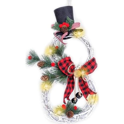 Christmas Wreath Garland Door Window Wall Hanging Ornament Decoration Rattan L4MB