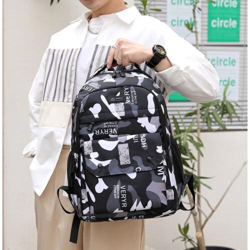 Backpack 2021 New Fashion Camouflage Business Leisure Bag Junior High School Students Trend Shoulder Bag Back To School