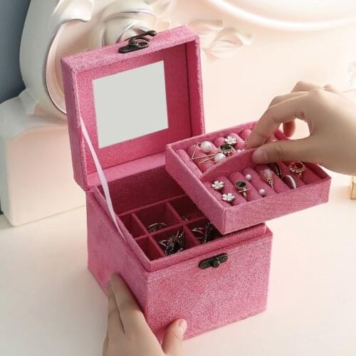 Jewelry Box Storage Box Ring Display Lady Portable Storage Jewelry Multifunction Jewelry Organizer For Necklaces Box