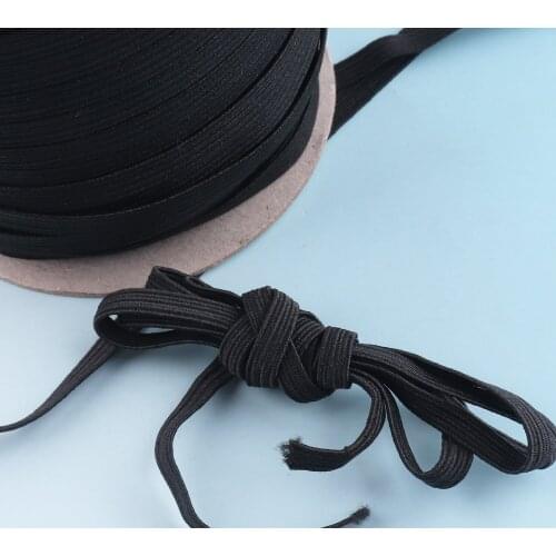 50M Black Elastic cord for masks 3-12mm Flat Elastic Cord Spool Elastic Bands Sewing Elastic rope for Knitting DIY Accessories