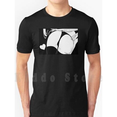 Cute Ecchi Girl T Shirt Cotton Men Diy Print Cool Tee Ecchi Hentai Panties Thigh Highs Long Hair Sexy Anime Sexy Anime Girl