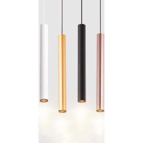 Nordic LED Pendant Lights Long Tube Lamps Kitchen Dining Room Shop Bar Decoration Cord Pendant Lamp Background 12w Hanglampen