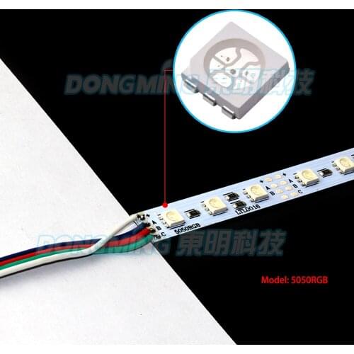 6pcs 5050 led hard strip, rgb led bar light 12V 36Leds 4Pin Connect U profile milky/transparent pc cover led luces strip 50cm