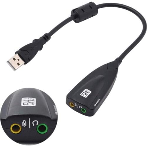 USB Interface External 7.1 Channel USB Sound Card Mic Headphone Adapter Cable for PC Laptop Sound Card