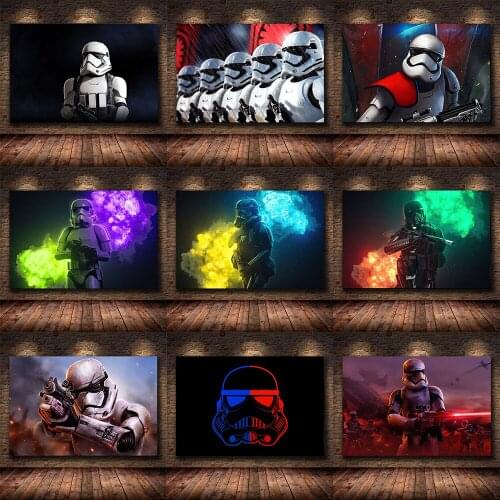 Star Wars Soldier Abstract Retro Art Canvas Prints Marvel Posters and Prints Abstract Modern Wall Pictures for Living Room Decor