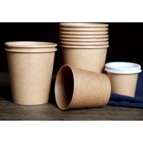 100pcs/pack Disposable Paper Cups 2.5/4/7/8oz Kraft Paper Cups Coffee Milk Cup Paper Cup For Hot Drinking Party Supplies