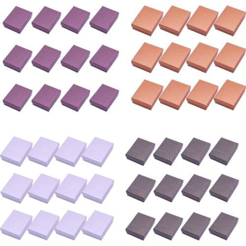 12pcs Jewelry Box W/ Sponge Earrings Diamond Paper Box Square Xmas Gift Box