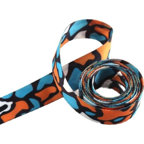 20mm Fashion Sewing Strap for Backpack Ribbon Lanyard Wrist Strap Garment Accessories Blue Camo color striped Webbing Dog Collar