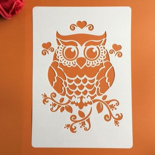 A4 29 * 21cm owl Mandala DIY Stencils Wall Painting Scrapbook Coloring Embossing Album Decorative Paper Card Template