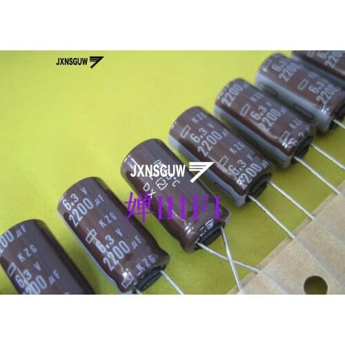 20PCS NIPPON KZG 6.3V2200UF 10X20MM NCC Aluminum electrolytic capacitor 2200UF/6.3V CHEMI-CON 105 degrees 2200uF 6.3V