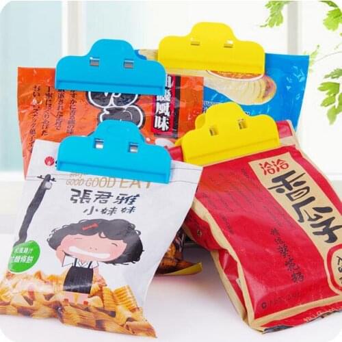 Colorful Plastic Strong Sealing Clip Large Freshness Seal Clip 2 Pcs/Lot Multifunction Moistureproof Food Snack Bag Clip