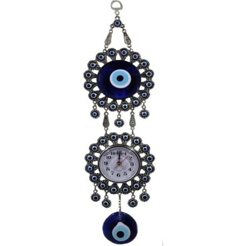 Ornamental Evil Eye Beaded Wall Clock
