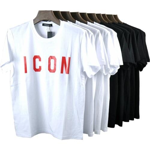 DSQICOND2 Brand ICON Letter Summer Cotton Soft Slim Tshirt Tops Tee for Men Women cotton Baseball Cap Snapback Outdoor Dad Hat