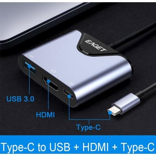 EAGET USB C HDMI Cable , Type C to HDMI HUB Adapter , USB-C HDMI Converter , for MacBook Huawei Mate 30 Pro CH08