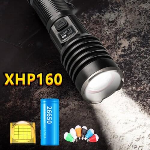 NEW XHP160 16-core 900000LM Powerful LED Flashlight USB Rechargeable antern Zoom Torch Tactial Flash light by 26650 Battery