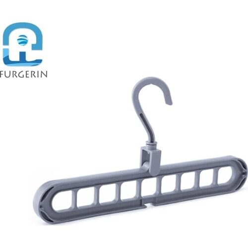 FURGERIN 5PCS/LOT Multi-port Storage Clothes Hanger Hangers for Clothes Drying Rack tie scarf hanger Home Decoration Accessories