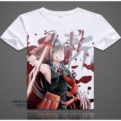 Akame Ga Kill Cosplay Printed Tatsumi Short Sleeve T-shirts Mine Tops Casual Tees Akame Summer Tshirt