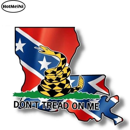 HotMeiNi 13cm x 11.5cm Car Styling Louisiana Vinyl Sticker Dont Tread on Me Rebel Truck Car Window Waterproof Car Sticker