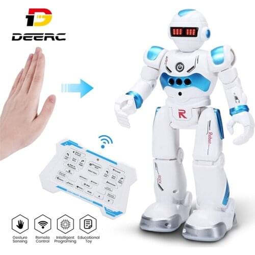 DEERC RC Robot Toy Smart Gesture Sensing Remote Control Robot Flexible Moving Great Toys Gift For 3-8 Year Old Boys Girls Kids