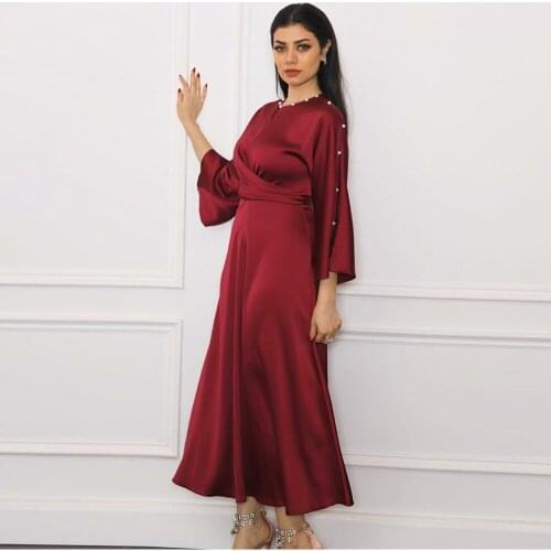 Kaftan Dubai Abaya Turkey Femme Arabic Hijab Muslim Fashion Robe Satin Dress African Dresses Abayas For Women Islamic Clothing