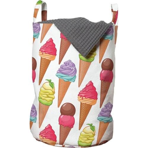 Ice Cream Laundry Basket Tasty Summer Desserts Refreshment Organizer for Clothes Underwear Socks Toys Wash Bag & Home Storage