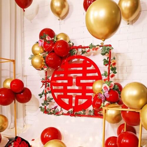 Creative wedding room decoration marriage romantic extravagant word garland net red balloon wedding confession scene layout set