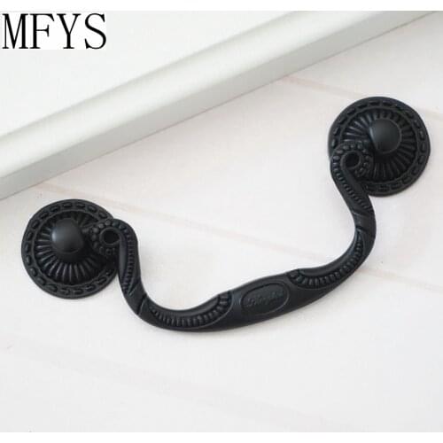 3.4" 3.75" Dresser Knobs Pulls Black Drawer Knob Pull Handles Drop Bail Pulls Vintage Style Kitchen Cabinet Door Handle Knob