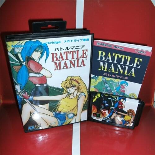 MD games card - Battle Mania Japan Cover with Box and Manual for MD MegaDrive Genesis Video Game Console 16 bit MD card