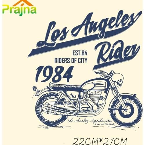 Motorcycle Letter Patch Heat Transfer Paper Applique Stickers Iron On Transfers Patches For Clothes T-Shirt DIY A-level Washable
