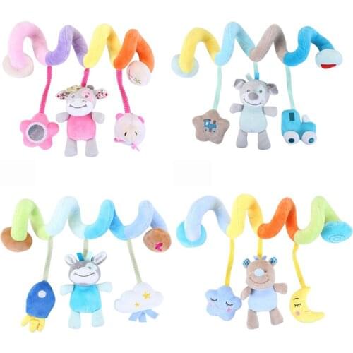 Soft Baby Toys 0-12 Months Music Crib Stroller Hanging Spiral Kids Sensory Educational Toy For Newborn Baby Rattles Bed Bell