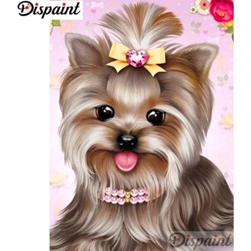 Dispaint Full Square/Round Drill 5D DIY Diamond Painting "Animal dog scenery" Embroidery Cross Stitch 5D Home Decor A11136