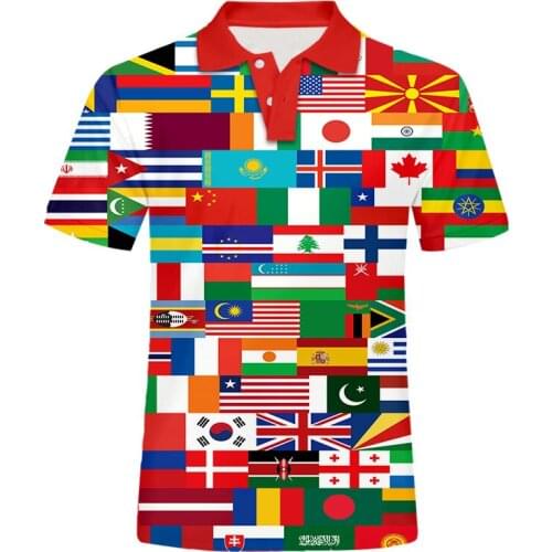New 3d-printed Flag Patchwork Polp T-shirt EU Size Summer Casual Quick-dry Oversized Cool Fashion Top Drop Shirt For Men / Women