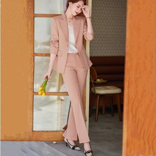 2021 autumn and winter womens pants suit 2-piece suit formal dress elegant lady blazer female jacket business work pants suit